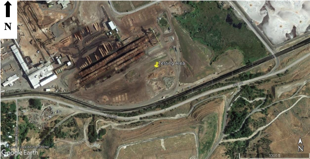Map showing test site location at Idaho Forest Group, Lewiston