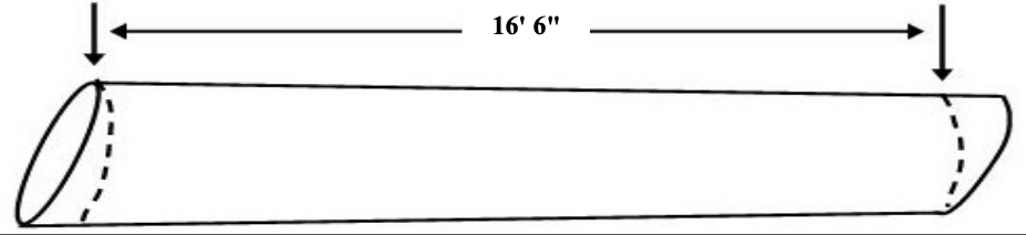 log showing length of 16 feet 6 inches