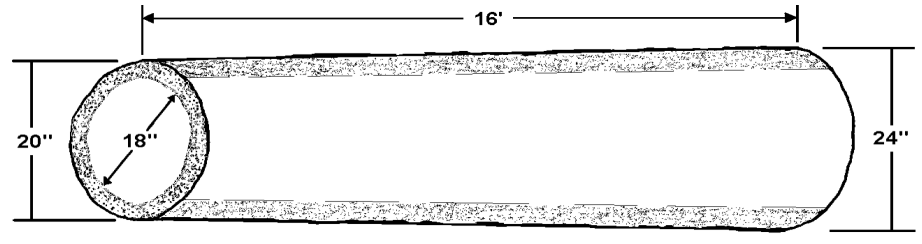 16' log showing a collar of sap rot